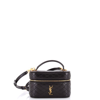 Saint Laurent Gaby Zip Around Vanity Bag Quilted Leather Mini