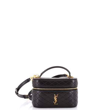 Saint Laurent Gaby Zip Around Vanity Bag Quilted Leather Mini
