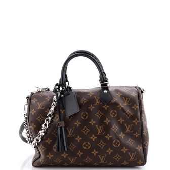 Louis Vuitton Dark Speedy Soft Bandouliere Bag Monogram Canvas 30
