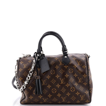 Louis Vuitton Dark Speedy Soft Bandouliere Bag Monogram Canvas 30