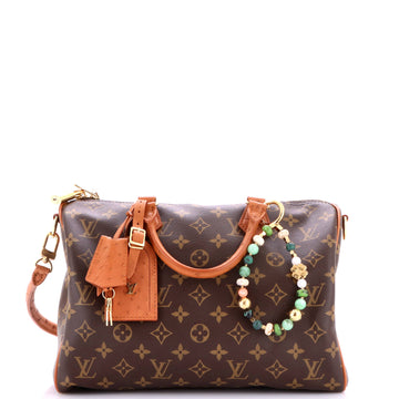 Louis Vuitton Boho Speedy Soft Bandouliere Bag Monogram Canvas and Ostrich 30