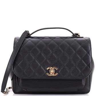 Chanel Business Affinity Flap Bag Quilted Caviar Large