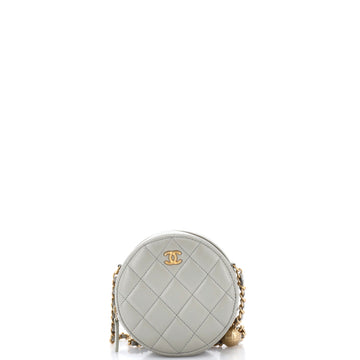 Chanel Pearl Crush Round Clutch with Chain Quilted Lambskin
