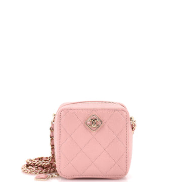 Chanel Diamond CC Zip Crossbody Quilted Caviar Mini