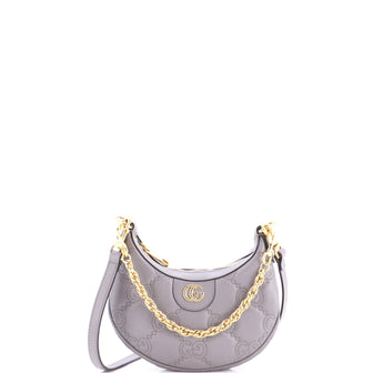 Gucci Half Moon Hobo GG Matelasse Leather Mini