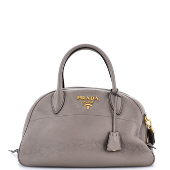 Prada Convertible Dual Strap Bowling Bag Vitello Daino Medium