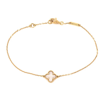 Van Cleef & Arpels Sweet Alhambra Bracelet 18K Yellow Gold and Mother of Pearl