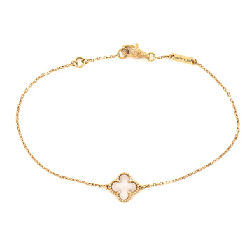Van Cleef & Arpels Sweet Alhambra Bracelet 18K Yellow Gold and Mother of Pearl