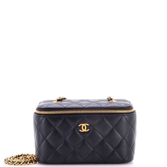 Chanel Coco de Toi Heart Vanity Case with Chain Quilted Lambskin Small