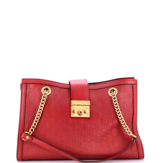 Gucci Padlock Chain Tote Guccissima Leather Medium