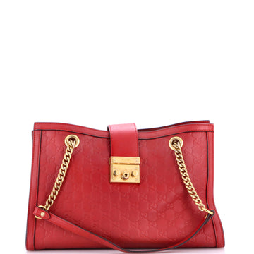 Gucci Padlock Chain Tote Guccissima Leather Medium