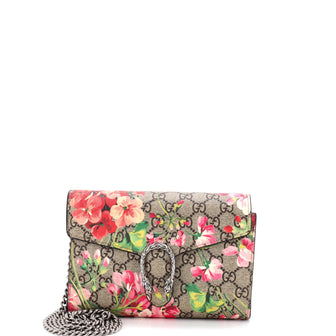 Gucci Dionysus Chain Wallet Blooms Print GG Coated Canvas Small