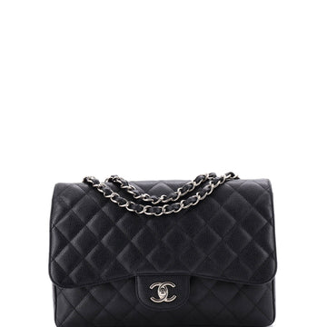 Chanel Classic Single Flap Bag Quilted Caviar Jumbo