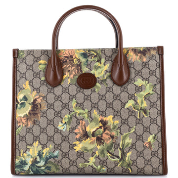 Gucci Interlocking G Tote Printed GG Coated Canvas and Leather Small
