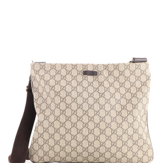 Gucci Zip Top Messenger Bag GG Coated Canvas Large