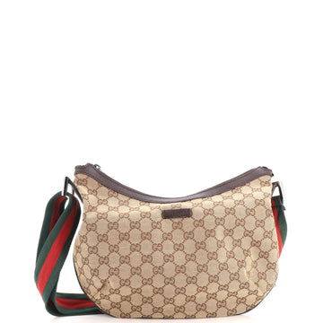 Gucci Saddle Zip Messenger Bag GG Canvas with Leather Medium