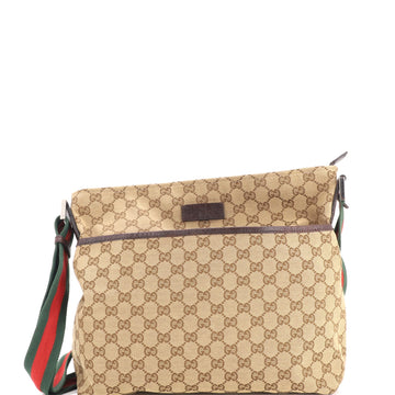 Gucci Front Pocket Web Messenger GG Canvas Medium