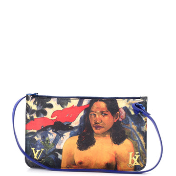 Louis Vuitton Neverfull Pochette Limited Edition Jeff Koons Gauguin Print Canvas Large