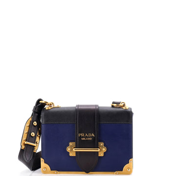 Prada Cahier Crossbody Bag Leather and Saffiano Leather Small