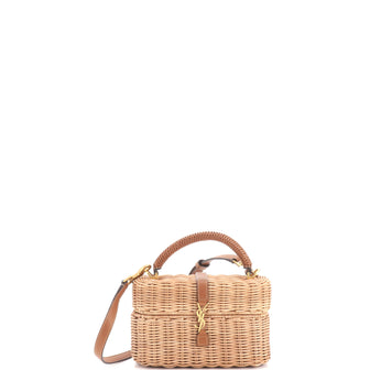 Saint Laurent Gaby Top Handle Vanity Bag Wicker with Leather