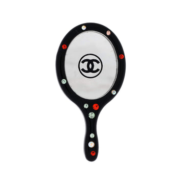 Chanel CC Mirror Brooch Crystal Embellished Tortoiseshell