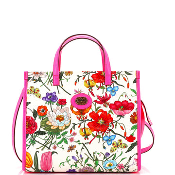 Gucci Convertible Tote Flora Canvas Medium