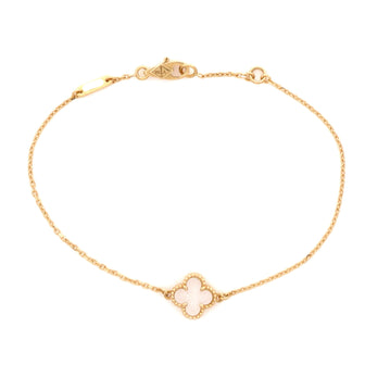 Van Cleef & Arpels Sweet Alhambra Bracelet 18K Yellow Gold and Mother of Pearl