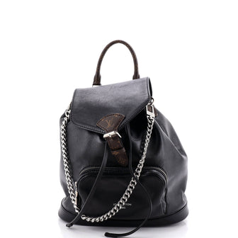 Louis Vuitton Montsouris Vibe Backpack Leather with Monogram Canvas PM