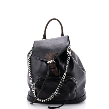 Louis Vuitton Montsouris Vibe Backpack Leather with Monogram Canvas PM