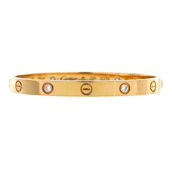Cartier Love 4 Diamond Bracelet 18K Yellow Gold with Diamonds