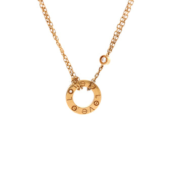 Cartier 2 Diamonds Love Pendant Necklace 18K Yellow Gold and Diamonds