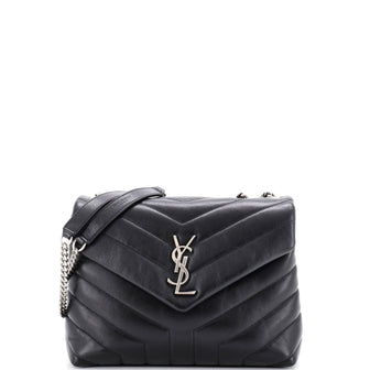 Saint Laurent Loulou Shoulder Bag Matelasse Chevron Leather Small
