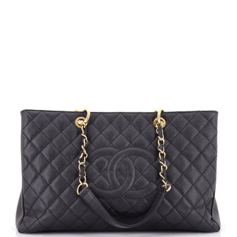 Chanel Grand Shopping Tote Quilted Caviar XL