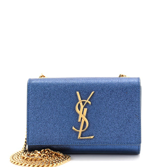 Saint Laurent Classic Monogram Crossbody Bag Glitter Leather Small