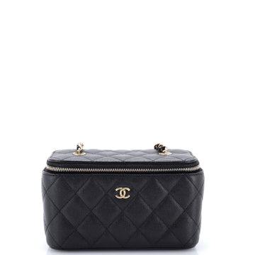 Chanel Classic Vanity Case with Chain Quilted Caviar Small