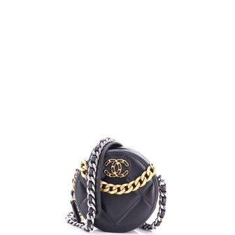 Chanel 19 Round Clutch with Chain Quilted Leather