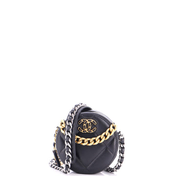 Chanel 19 Round Clutch with Chain Quilted Leather