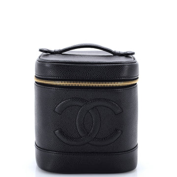 Chanel Vintage Timeless Cosmetic Case Caviar Tall