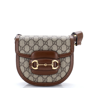 Gucci Horsebit 1955 Rounded Shoulder Bag GG Coated Canvas and Leather Mini
