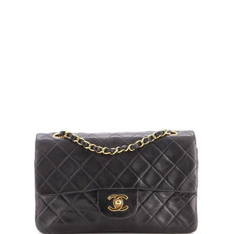 Chanel Vintage Classic Double Flap Bag Quilted Lambskin Small