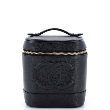 Chanel Vintage Timeless Cosmetic Case Caviar Tall
