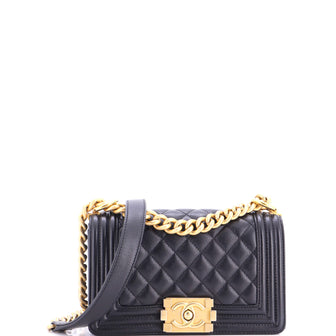 Chanel Boy Flap Bag Quilted Caviar Small