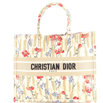 Christian Dior Book Tote Embroidered Canvas Large