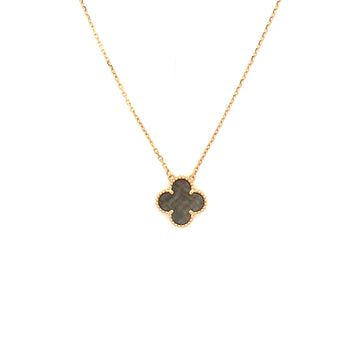 Van Cleef & Arpels Vintage Alhambra Pendant Necklace 18K Rose Gold and Grey Mother of Pearl