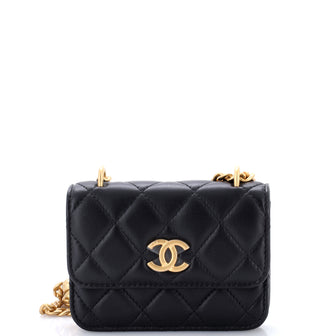 Chanel Sweet Camellia Flap Clutch with Chain Quilted Lambskin Mini