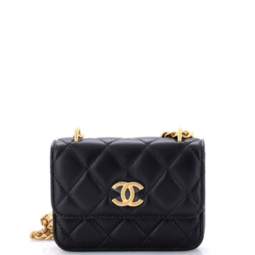 Chanel Sweet Camellia Flap Clutch with Chain Quilted Lambskin Mini