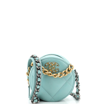 Chanel 19 Round Clutch with Chain Quilted Leather