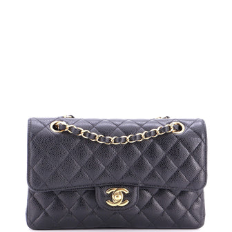 Chanel Classic Double Flap Bag Quilted Caviar Small