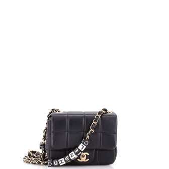 Chanel Monacoco Logo Blocks Square Flap Bag Quilted Lambskin with Resin Mini