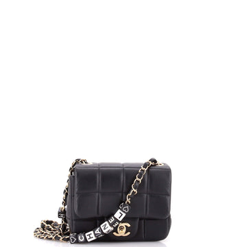Chanel Monacoco Logo Blocks Square Flap Bag Quilted Lambskin with Resin Mini